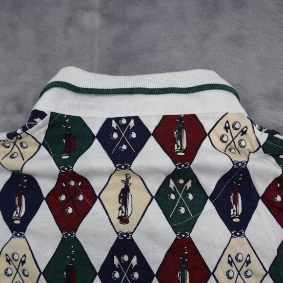 Roundtree Yorke Shirt Mens L Multicolor Short Sleeve Collared Button Cotton Polo - Picture 12 of 16